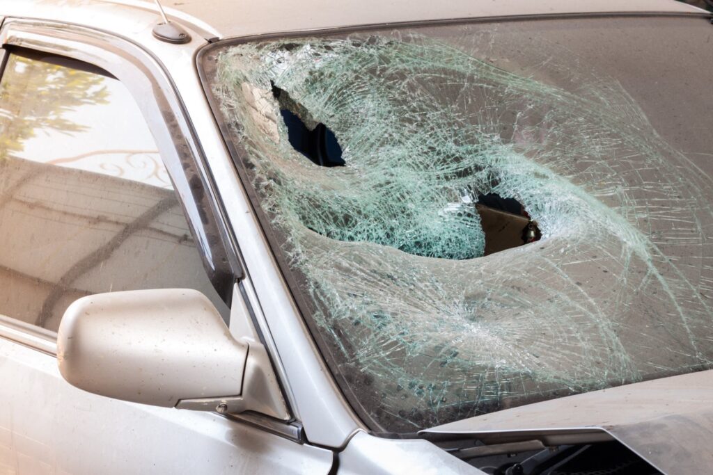 Chipped Windshield On A Car