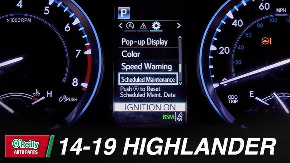 How To Reset Maintenance Light On Toyota Highlander 2019